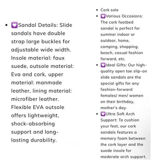 Fitvalen Women Size 7 Achim Navy Flat Cork Foot Twin Buckle Slide Sandal‎ NEW - Picture 10 of 10